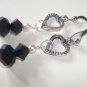 Sweetheart earrings - Onyx & Pearl
