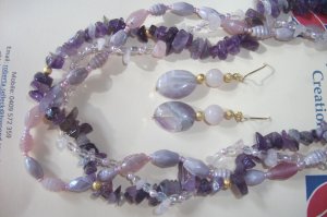 Twisted Amethyst Necklace - 3 strands