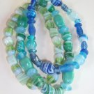 Glass bead stretch bracelet - Aqua combination