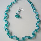 Crystal Wave Necklace - Teal