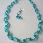 Crystal Wave Necklace - Teal