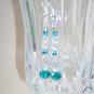 Crystal Wave Earrings - Teal