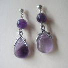Amethyst Gemstone necklace and earrings set