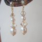 Pearl and Golden Shadow Drop Earrings
