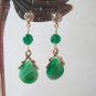 Emerald green briolette earrings
