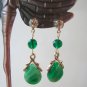Emerald green briolette earrings