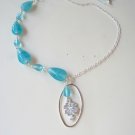 Aqua Crystal Lucky Charm necklace