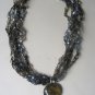 Old World Necklace - Dichrome Pendant & ribbon
