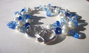 Sapphire and heart bracelet