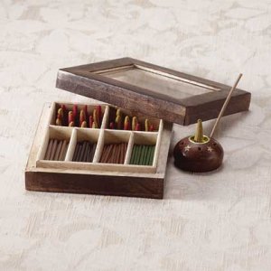 Decorated Wooden Incense Set