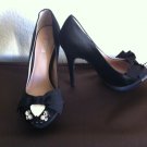 Glint Dina Pumps Black Satin 6M Super Cute