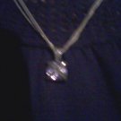 18 inch vintage sterling silver triple chain amethist necklace