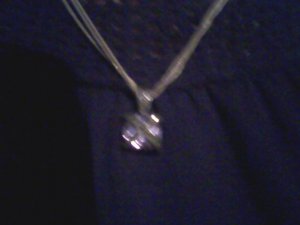 18 inch vintage sterling silver triple chain amethist necklace
