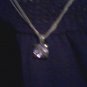 18 inch vintage sterling silver triple chain amethist necklace