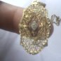 vintage gold necklace with tiny diamond