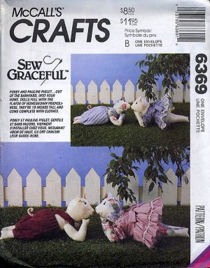 McCalls 6369 Craft Sewing Pattern Pig Dolls Boy Girl Clothes