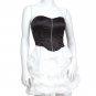 2b bebe Strapless Corset Bustier Lace Up Top Chiffon Ryan Soft Bubble Dress - Black & White - M