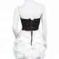 2b bebe Strapless Corset Bustier Lace Up Top Chiffon Ryan Soft Bubble Dress - Black & White - M