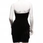 2b bebe Strapless Tube Rouched Ruched Velvet Sequins Tulip Drape Dress - Black - S