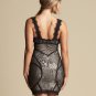 bebe Sexy Lace Overlay V Neck Corset Bustier Lingerie Inspired Dress - Black & Nude - XS