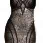 bebe Sexy Lace Overlay V Neck Corset Bustier Lingerie Inspired Dress - Black & Nude - XS