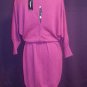 Express Open Back Dolman Sleeve Wool Sweater Dress - Fuchsia/Pink/Purple - S