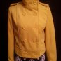 Forever 21 High Collar Double Breasted Epaulette Military Jacket Coat - Yellow - M