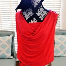 bebe Sexy Armor Bead Beaded Cowl Neck Shift Dress - Tomato Red - XS