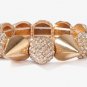 Forever 21 Painted Metal Rhinestone Pyramid Spike Stretch Bracelet - Gold