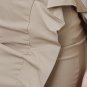 Bold Shoulder Backless Low Open Back Structured Peplum Dress - Khaki/Tan/Nude - M