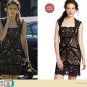 Nicole Miller Scalloped Stretch Lace Sheath Dress Vampire Diaries - Black/Nude - P/XS