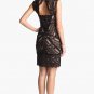 Nicole Miller Scalloped Stretch Lace Sheath Dress Vampire Diaries - Black/Nude - P/XS