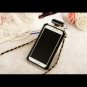 Clear Designer Perfume Bottle Gold Chain Necklace Phone Cover Case for Samsung Galaxy S5