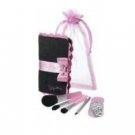Mary Kay Signature Mini Bow Compact Travel Makeup Brush Set Powder Eye Shadow Lip Mirror - Pink