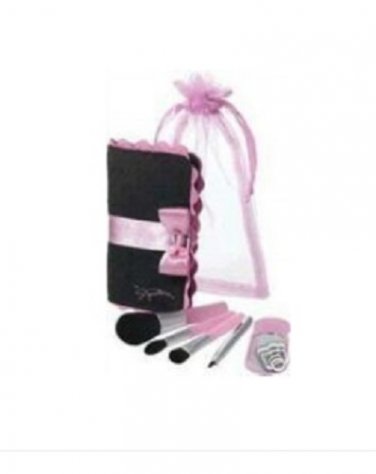 Mary Kay Signature Mini Bow Compact Travel Makeup Brush Set Powder Eye Shadow Lip Mirror - Pink
