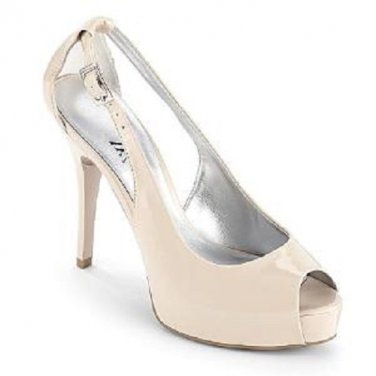 Worthington Peep Toe Patent Cut Out Platform Pump Stiletto (Guess Hondo) - Nude/Beige/Ivory - 7.5