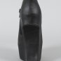 Privileged Faux Leather Open Peep Toe Platform Wedge Heel Less Ankle Boots Booties - Black - 8