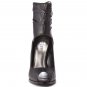 Guess TOWWER Leather Open Peep Toe Ankle Cuff Bootie High Heel Stiletto Pump - Black - 8