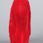 Privileged Dexter Open Peep Toe Mary Jane Heel Less Curved Wedge High Pump - Red - 7.5