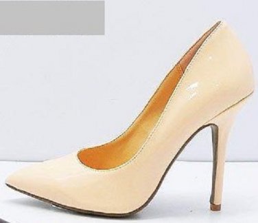 Diva Lounge Adora-03 Patent Pointy Toe High Heel Pump -  Light Beige/Nude/Peach - 8