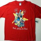 Men's Plus Size Big Red T-shirt 1X XL NEW Disney Disneyland Mickey Goofy Donald