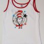 Ladies Women's X-Large XL Dr Seuss Cat in the Hat tank top shirt White / Red NEW