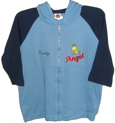 Tweety Bird Warner Bros Hoodie XL Zip Jacket 3/4 Sleeve NEW Ladies Womens Blue