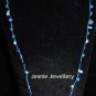 Light Blue Long Necklace made in Crochet  with Wire and Czech Glass Beads