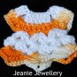 Orange and White Crochet Dress Magnet