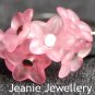 Set of Pink Flowers Bracelet, Earrings and Ring