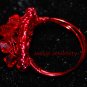 Red Nest Ring with Swarovski Crystals