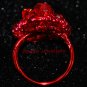 Red Nest Ring with Swarovski Crystals