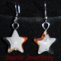 White and Orange Star Pendant and Earrings Set