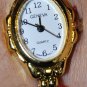 Gold Watch With Red Strap and Swarovski Strass